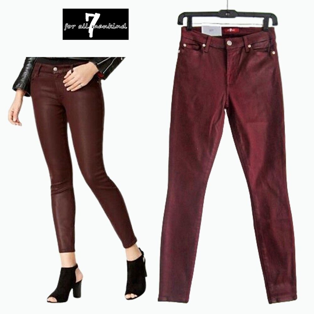 7 for All Mankind NWOT Glam Rock Coated Super Skinny Jeans 25